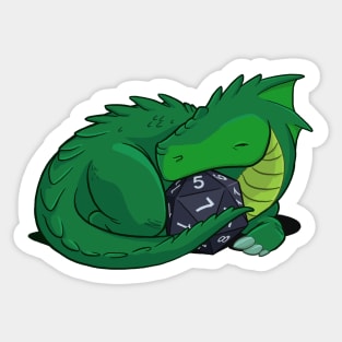 D20 Green Dragon Sticker